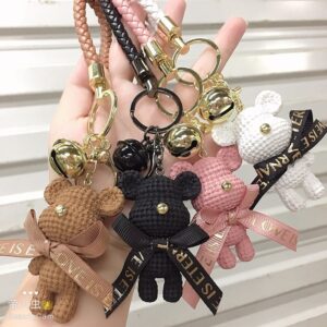 Cute Weaved Bear Keyholder